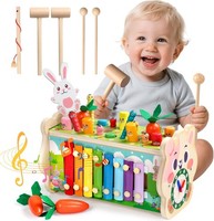 Fajiabao Montessori Spielzeug Ab 1 Jahr- 7 In 1 Hammerspiel Holzspielzeug