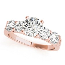 Round Cut Lab-Created 1.70 Ct VVS1 Diamond Engagement Ring 14K Rose Gold Finish