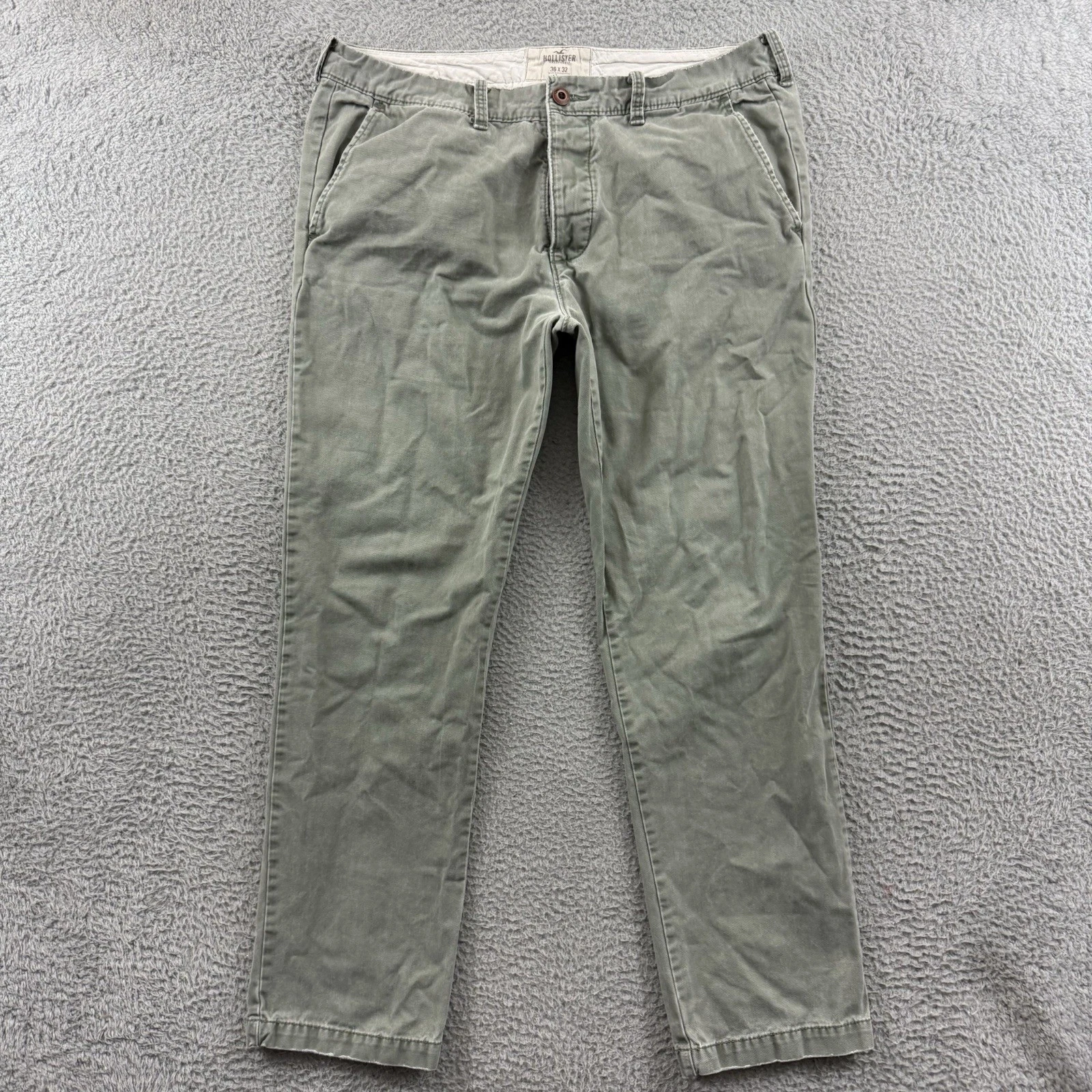 Hollister Pants Men’s 36x32 Green Utility Outdoor Tactical Button Fly Preppy
