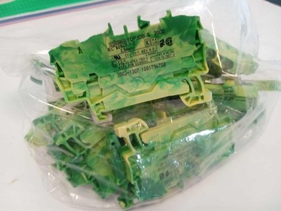 WAGO-2002-1307 ground terminal block rail mount 3-conductor 5.2 mm wide 5.2 mm