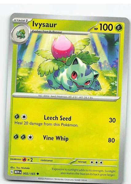 Ivysaur 002/165 Pokémon 151 Common NM Pokemon TCG