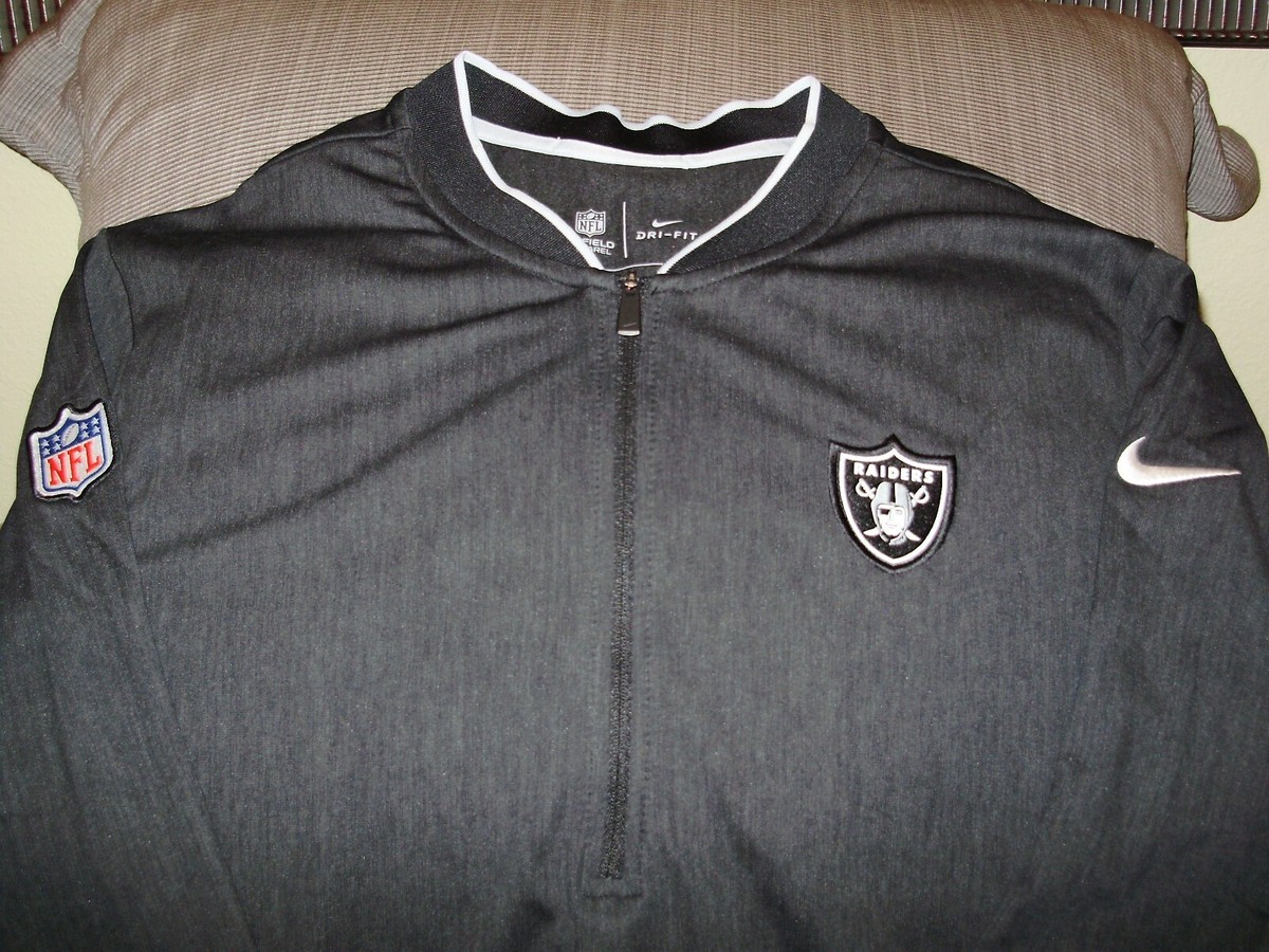 NFL Las Vegas Raiders Nike Dri-Fit Black Coaches 1/2 Zip Golf