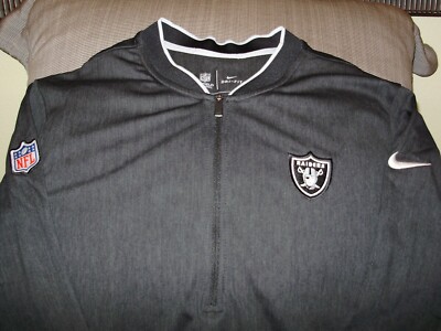 NFL Las Vegas Raiders Nike Dri-Fit Black Coaches 1/2 Zip Golf