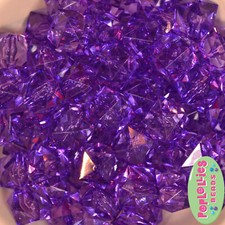 20mm Purple Clear Cube Acrylic Bubble Bubblegum Beads Lot 20 pc Chunky