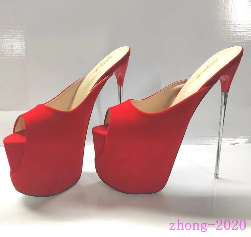 Sandalias de plataforma de verano con plataforma de tacón de aguja alto para mujer Stage Club Foto 3 de 4