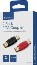 NEW Insignia NS-HZ532 RCA Coupler 2-Pack Black/Red for Component Composite cable