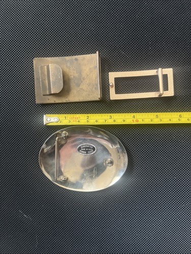 German silver buckle D Cowboy Design. 2 Other Brass Belt Buckles - Picture 12 of 12