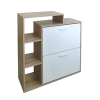 Schuhschrank Lisa Sonoma-Weiß Schuhkipper Garderobenschrank Hti-Living
