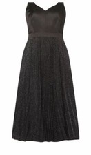 Dorothy Perkins Luxe Black Plisse Prom Dress UK 12 LN192 NN 06