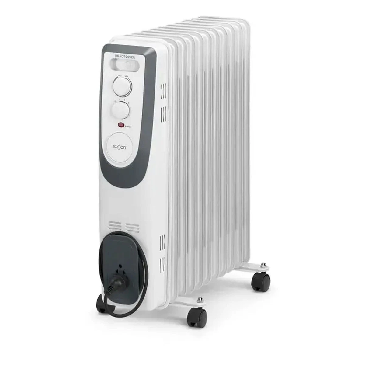 Kogan Premium 2400W Oil Heater Electric Column 11 Fin 3-Heat with Castors  White | eBay