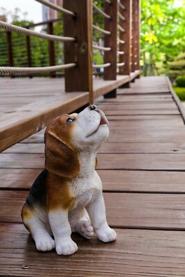 Howling Beagle Garden Statue Dog Puppy Tabletop Display Gift For Dog Lover