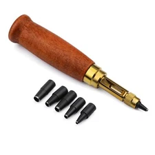 Adjustable Japanese Screw Punch Screw Hole Punch 6 Tip Sizes Leather Paper Cr...