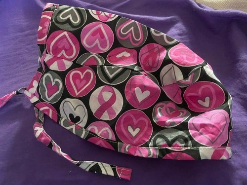Scrubs Nurse Top NWOT- PINK HEARTS print (XS-2XL ) 2 POCKETS- also CAPS - Picture 7 of 10