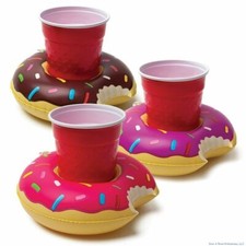 Inflatable Pool Party Beverage Boats Set Of 3 BRAND NEW Glazed Donuts