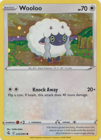 WOOLOO 222/264 FUSION STRIKE PROMO POKEMON (COSMOS HOLO, NM)