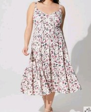 Torrid Midi Supersoft Tiered Tie Front Dress 3x NWT