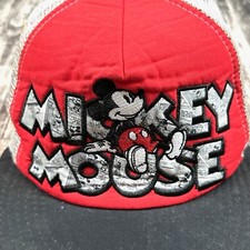 Vintage Walt Disney Mickey Mouse Snapback Mesh Trucker Hat Flat Visor