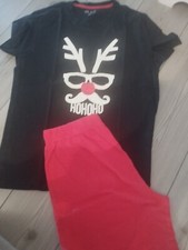 Tchibo Herren Kurze Pyjama Schlafanzug Größe M, Motiv: Weihnachten 
