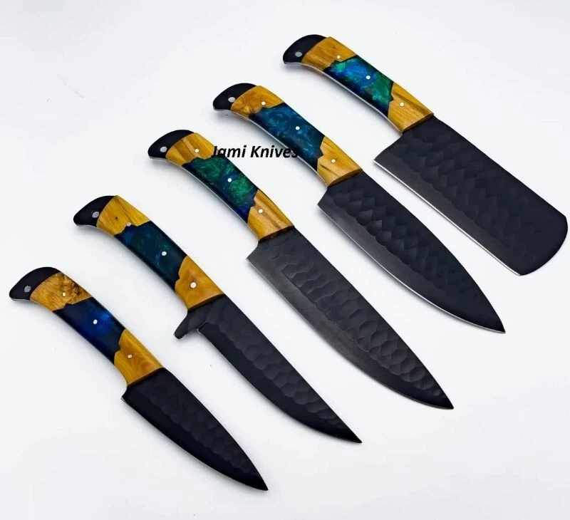 CUSTOM HANDMADE CHEF KNIFE KITCHEN SET -Gift knives Set wiht leather sheath gif
Opens in a new windo