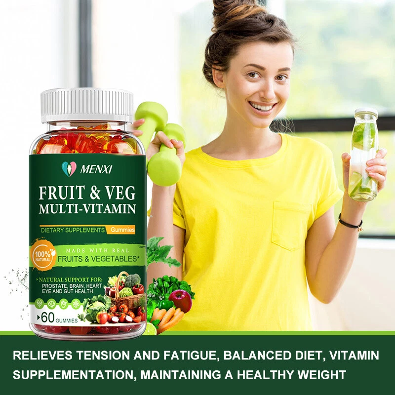 100% Natural Fruit & Veggie Multi-Vitamin Supplement Gummies Vitamins & Minerals - Bild 3 von 4