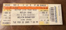 MOTLEY CRUE RARE CONCERT TICKET STUB CLEVELAND, OH 02/22/2005