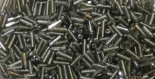 Glass Pewter Metallic Bugle Tube Bead Seed Beads 6mm Loose 28gr./1oz. bag