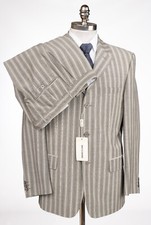 VERSACE CLASSIC Striped Gray Suit Mohair Wool Slim Fit 40 R EU 50 Drop 8