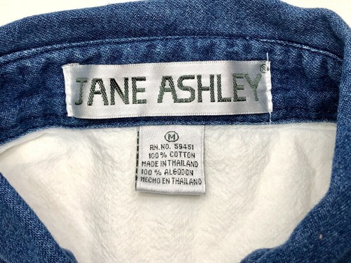 Vintage Jane Ashley Button Up Short Sleeve Embroidered Floral Shirt Sz M Hearts - Picture 4 of 8