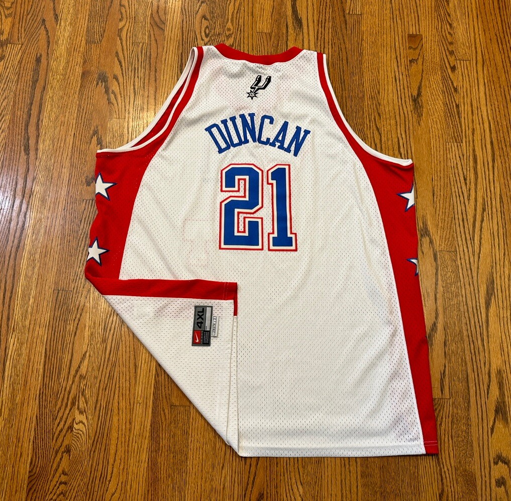 ウェア 2004 NBA All Star Tim Duncan Jersey XXL 2004 NBA All Star Tim Duncan West Vintage Nike Swingman Basketball