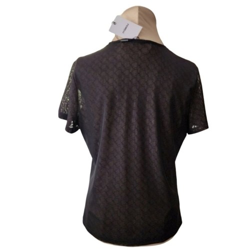 Mini T-shirt Miaou Anthropologie nuova con etichetta elasticizzata nera logo top donna 2XL - Foto 2 di 7