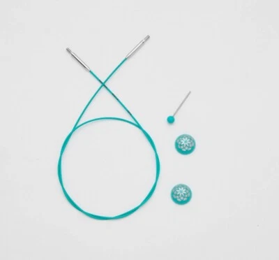 Knit Pro Mindful Nadelseil Teal Kabel türkis + Schlüssel + Endkappen - Bild 1 von 3
