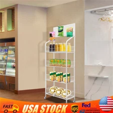 4-Tier Retail Display Rack/Shelf/Frame/Stand Shop Freestand Snack Metal White