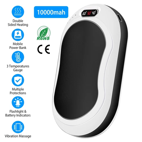 10000mAh Rechargeable Hand Warmer USB Heater Power Bank Electric Pocket Warmers - Picture 1 of 23