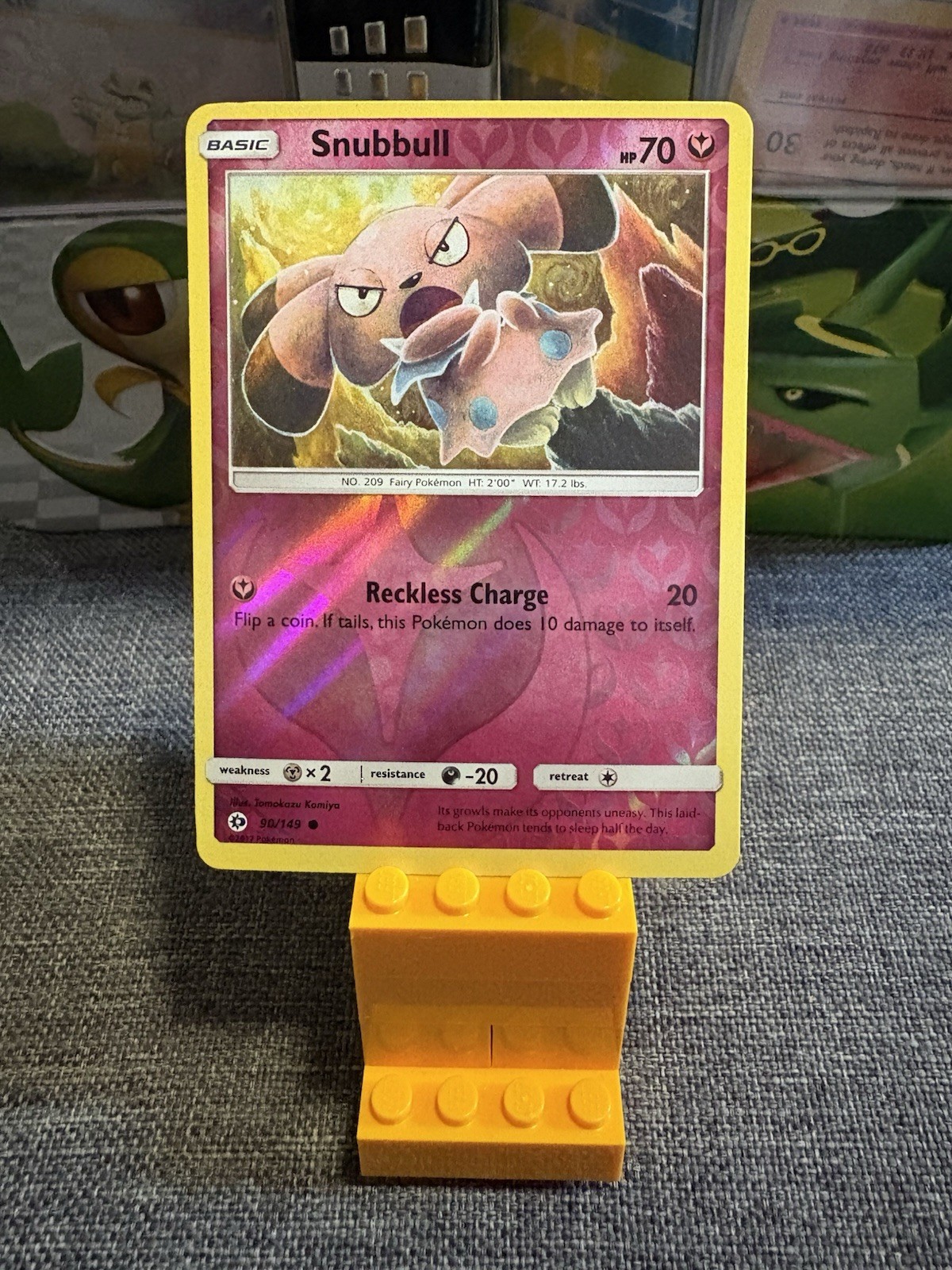 Snubbull 90/149 Reverse Holo Foil Common Pokemon Card Sun & Moon TCG