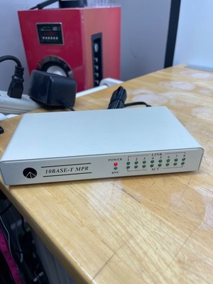 EN-800A 10BASE-T MPR 8-Port Ethernet Hub BNC RJ45 w/ Power Supply Box
