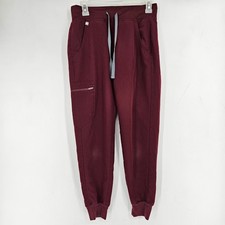 FIGS Pants Womens XS Petite Zamora Jogger Burgundy Technical Scrub Uniform