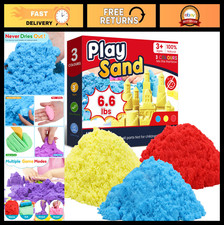 6.6lbs Sensory Play Sand - 3-Color Kids Shaping Sculpting Sand, No Molds