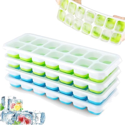 BPA-freie Silikon-Eiswürfelformen - 56 quadratische Eiswürfel leicht gemacht