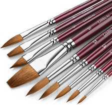Sable Paint Brushes Professional Watercolor Paintbrushes Set for Artists 9Pcs, I