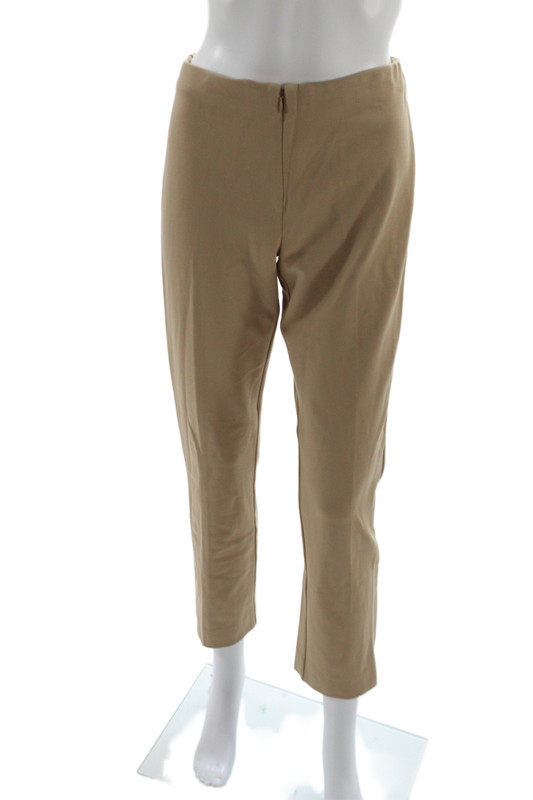 Peace of Cloth Womens Dress Pants Beige Cotton Blend Zip Inseam 26 Size 2