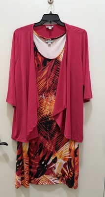Catherine s Women Size 1X Jacket Dress. Sleeveless Dress With 3/4 Sleeve Jacket