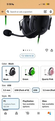 Razer Blackshark V2 X USB Wired Esports Gaming Headset with Noise Canceling Mic