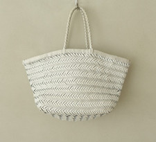 Dragon Diffusion Leather Mesh Totebag Handbag White Exc