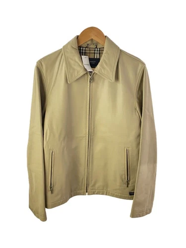 BURBERRY BLACK LABEL GIACCA PELLE BLUSON M SHEEP Panna BMP76 707 43