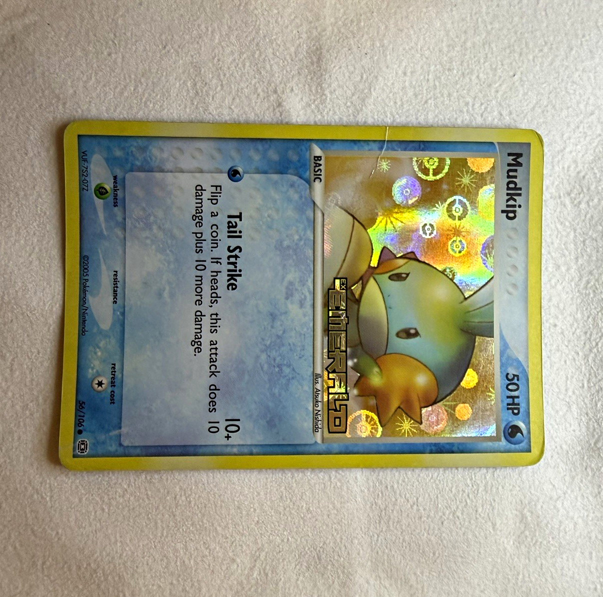 Nintendo Mudkip 56/106 EX Emerald Holo English Pokemon TCG Card 2005 50 HP