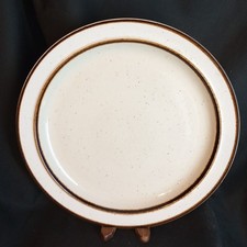 Sango Rainbow Stoneware CAPRI 651 Chop Plate 12.25" Brown Trim MCM