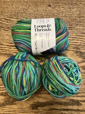 Loops & Threads Classic Cotton Yarn Bright Jewels Ombré 55 mm 2 Skeins