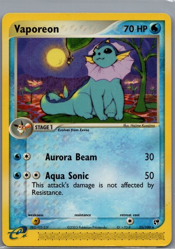 Vaporeon 25/100 SS EX Sandstorm Pokemon TCG HP