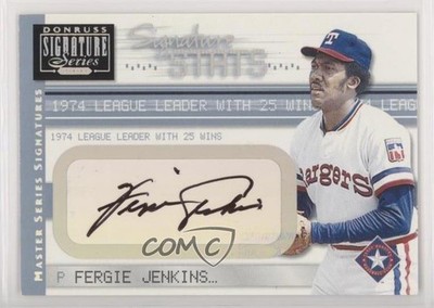 2001 Donruss Signature Series Stats Masters Fergie Jenkins Auto HOF uk2