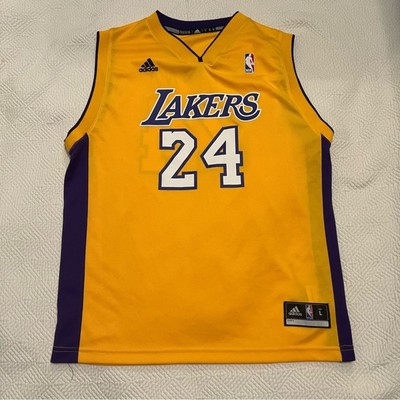 Adidas Los Angeles Lakers Kobe Bryant #24 - Youth - Yellow And Purple NBA Jersey